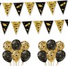 Geslaagd Versiering Yes You Did It Classy Black-Gold Feestpakket - Geslaagd Decoratie - Ballonnen En Slingers Zwart Goud