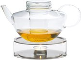 Trendglas Jena - Theepot Opus G met Glazen theefilter - inclusief warmhouder - 1.2 L
