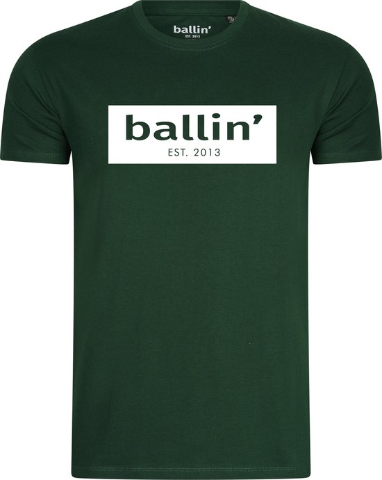 Heren Tee SS met Ballin Est. 2013 Cut Out Logo Shirt Print - Groen - Maat XXL