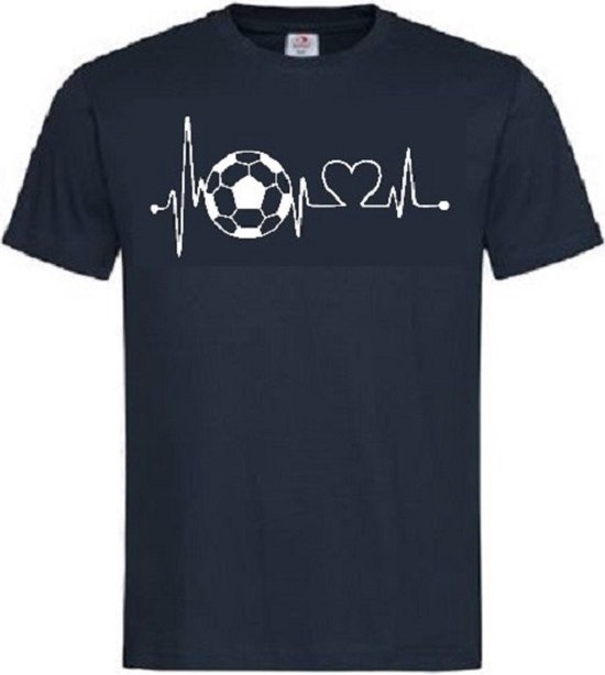 Grappig T-shirt - hartslag - heartbeat - voetbal - voetballer - sport - maat 3XL
