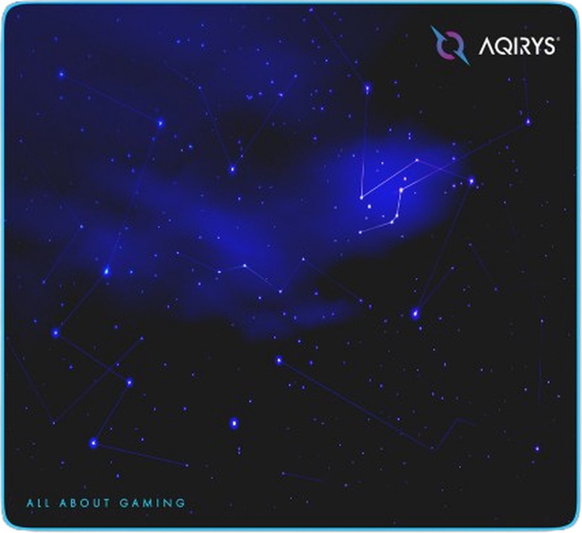 AQIRYS Parsec Mini Muismat – Microvezel, Waterdicht, 320x270 mm, Blauw/Zwart, Geschikt voor Hoge DPI-instellingen