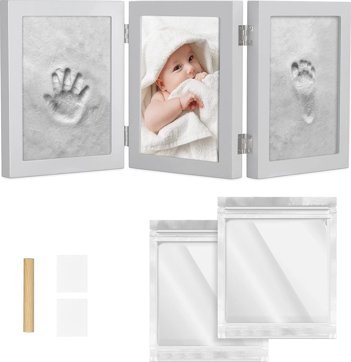 Goedkoopste Babyfotolijst Set \ posters voor de kinderkamer - Baby Hand en Footprint Kit \ kit voor pasgeboren jongens/meisjes - baby fotolijst, Fotolijstplank