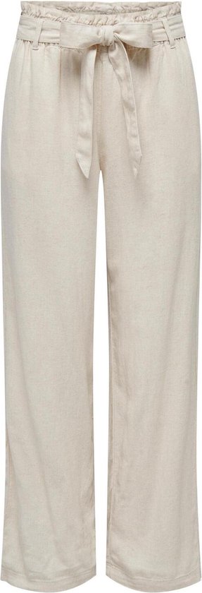 Jacqueline de Yong Broek Jdysay Linen Belt Pant Wvn Noos 15254626 Oatmeal/melange Dames Maat - W36