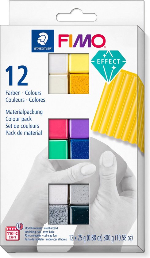 FIMO effect set - ovenhardende boetseerklei - colour pack 12 st - Fimo