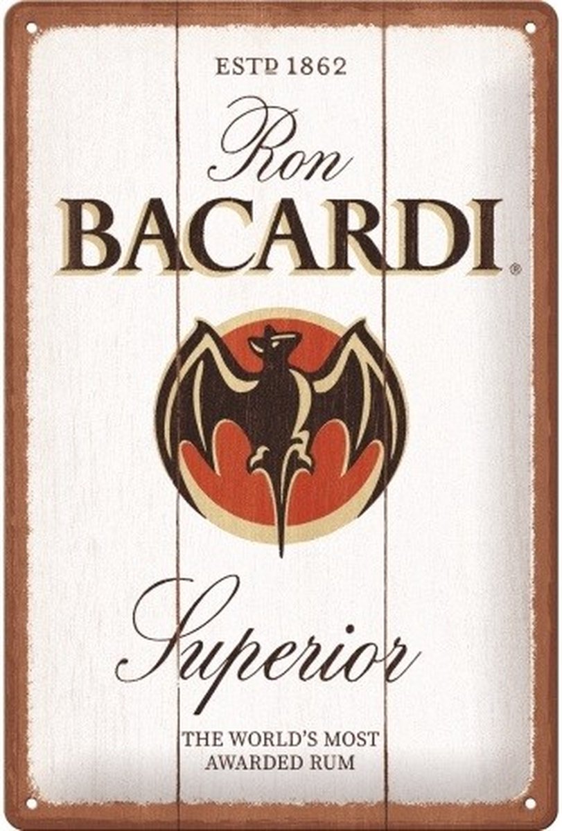 Wandbord - Bacardi Superior The World's Most Awared Rum - Nostalgic Art Merchandising