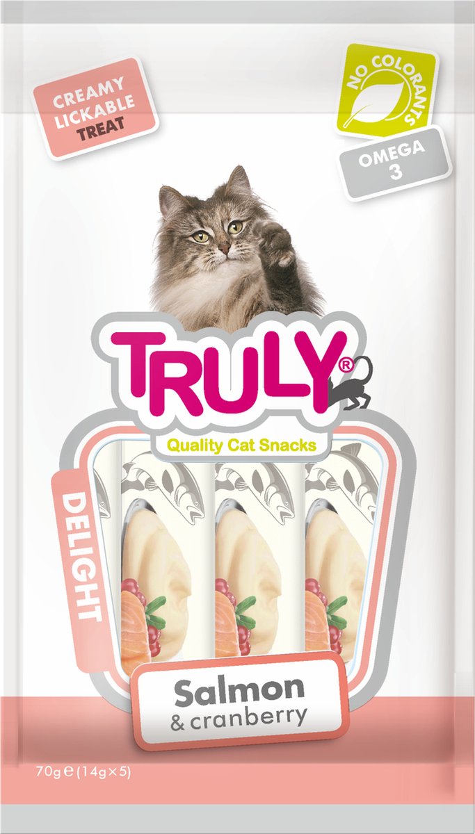 Truly - Salmon & Cranberry Creamy Lickable - Kattensnack