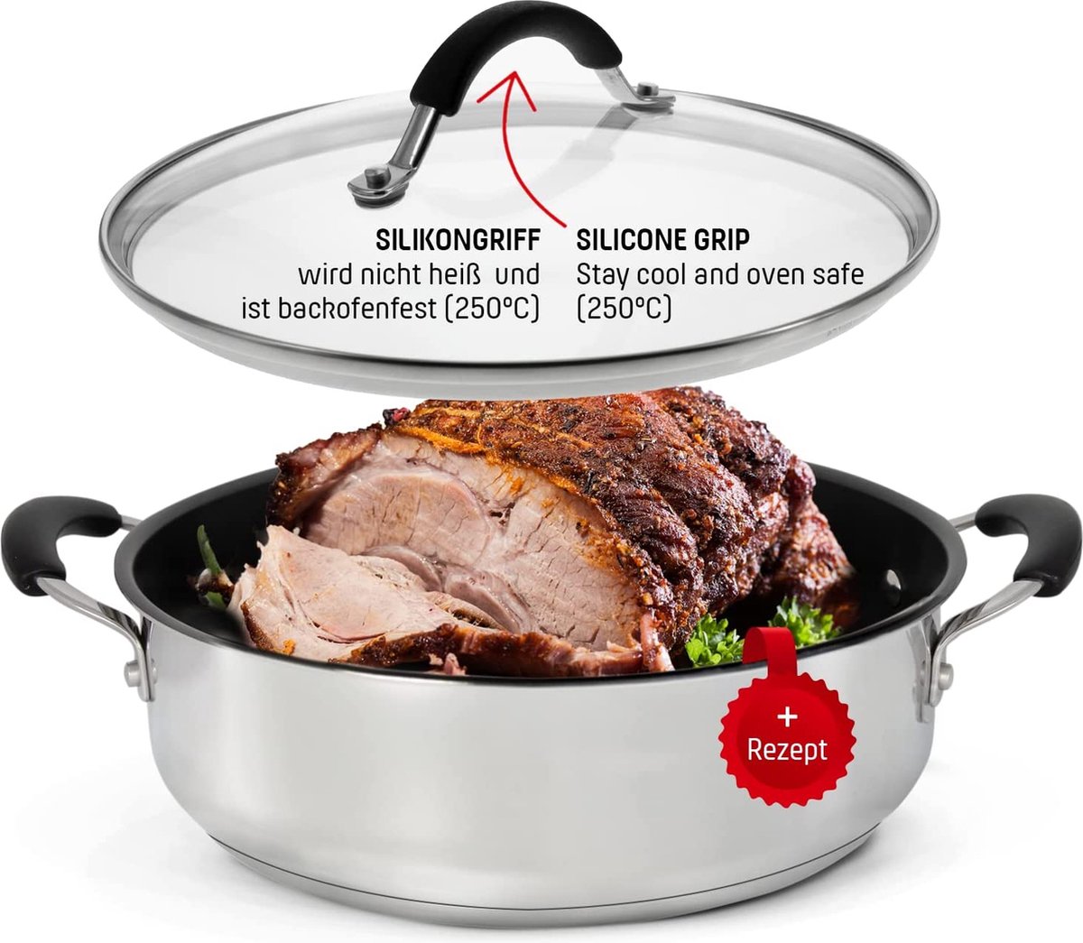 2 Stuks Teppanyaki Smeltdeksel – 20 Cm Roestvrij Staal Met Handvat – Voor Steak, Pizza & Burgers