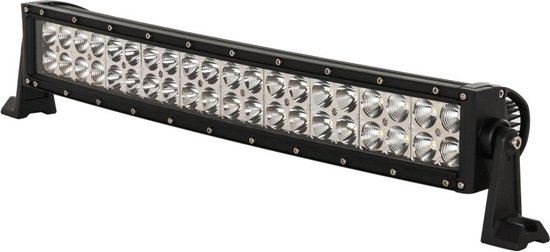 Gebogen 120 Watt LED bar met 40 lampjes, zwarte behuizing, 12/24V.