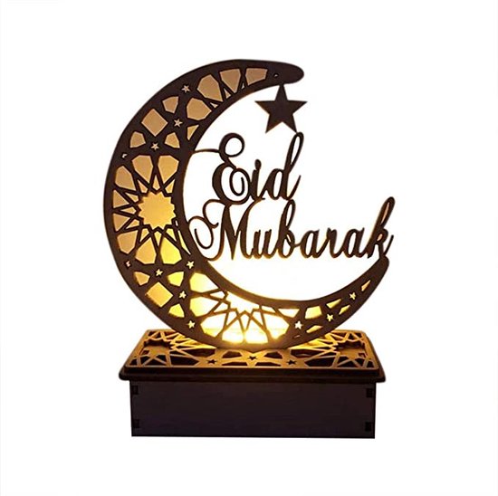 Veilleuse Eid mubarak - Décoration Ramadan - Eclairage Ramadan - Décoration Eid mubarak - Lampe de table - Eid