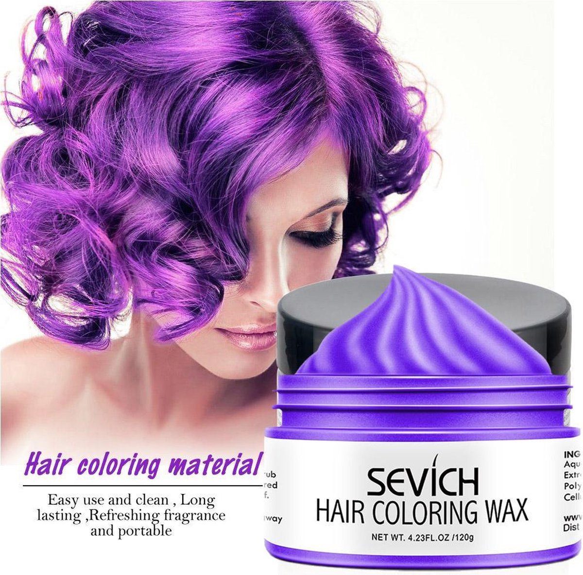 Cire Coloration Gris Sevich - Teinture Temporaire Cheveux/barbe, 120g, Gel, Hypoallergénique, Vegan, Neuf