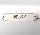 Emaille deurbordje naamplaatje Winkel - 11 x 2,7 cm Klassiek NP-KS-S2 Schuinschrift