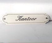 Emaille deurbordje naamplaatje Kantoor - 11 x 2,7 cm Klassiek NP-KS-S2 Schuinschrift