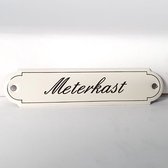 Emaille deurbordje naamplaatje Meterkast - 11 x 2,7 cm Klassiek NP-KS-S2 Schuinschrift