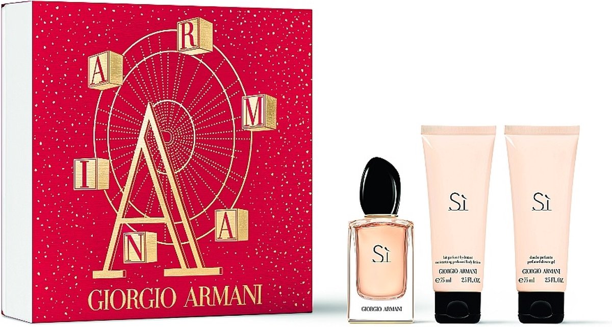 Armani Si Giftset - 50 ml eau de parfum spray + 75 ml showergel + 75 ml bodylotion - cadeauset voor dames