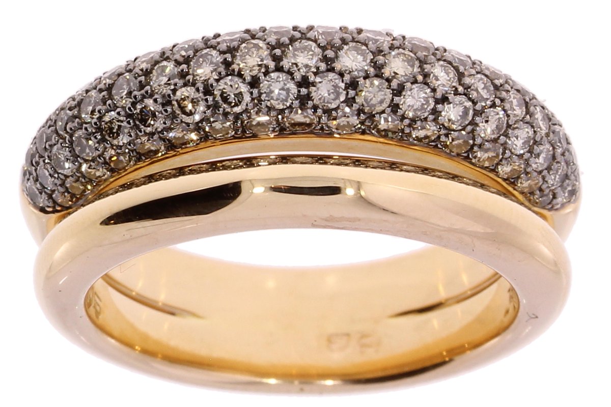 Damesring - roségoud - bruine diamant - ROOS - Juwelier Verlinden St. Hubert – van €4250,= voor €2495,=