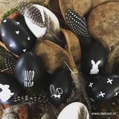 Set van 12 zwarte eieren - paaseieren - zwarte decoratie eieren