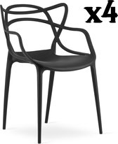 Meubel Square - Tuinstoel ONYX stoel - zwart - set van 4 - eetkamerstoel - kuipstoel - eettafel stoelen
