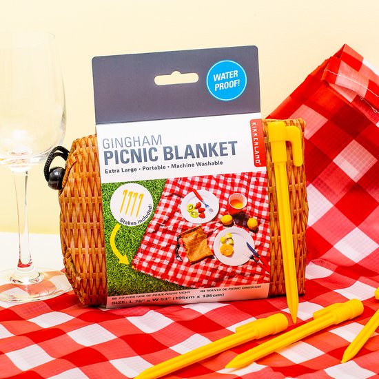 Kikkerland Geblokt Picknickkleed