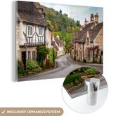 MuchoWow® Glasschilderij 180x120 cm - Schilderij acrylglas - Het kasteel Combe op het Engelse platteland - Foto op glas - Schilderijen
