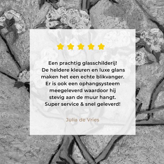 MuchoWow® Peinture sur verre 90x90 cm - Peinture sur verre - Poirier en fleur - Vincent van Gogh - Photo sur verre acrylique - Peintures