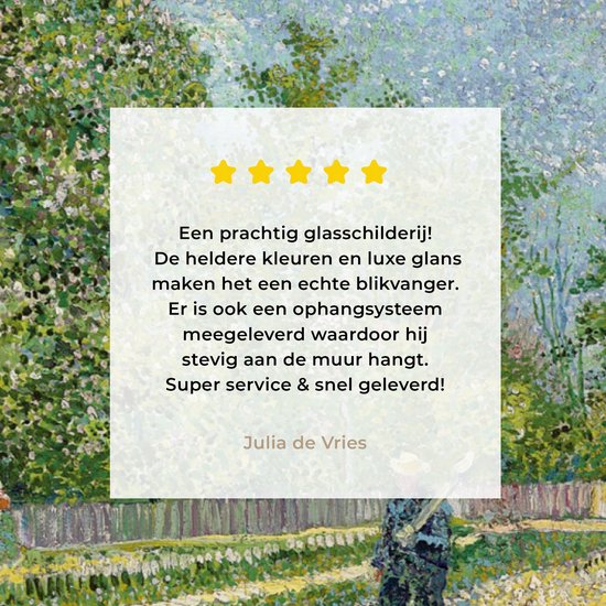 ® Glasschilderij 90x60 cm - Schilderij acrylglas - Buitenwijken van Parijs - Vincent van Gogh - Foto op glas - Muurdecoratie woonkamer - Wanddecoratie slaapkamer - Schilderijen