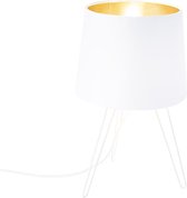QAZQA lofty - Moderne Tafellamp met kap - 1 lichts - H 320 mm - Wit -  Woonkamer | Slaapkamer