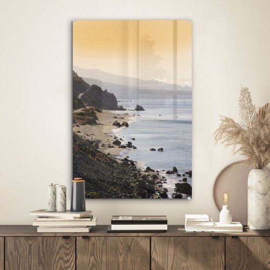 MuchoWow® Peinture sur verre 40x60 cm - Peinture sur verre acrylique - Plage - Grèce - Crète - Photo sur verre - Peintures