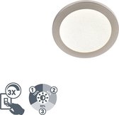 QAZQA steve - Moderne LED Dimbare Plafondlamp en wandlamp met Dimmer - 1 lichts - Ø 225 mm - Staal - Woonkamer | Slaapkamer | Keuken