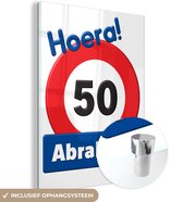 MuchoWow® Peinture sur verre 60x80 cm - Peinture sur verre - Abraham - Anniversaire - Décoration 50 ans - Photo sur verre acrylique - Peintures