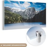 MuchoWow® Glasschilderij 40x20 cm - Schilderij acrylglas - Oostenrijk - Meer - Boom - Foto op glas - Schilderijen