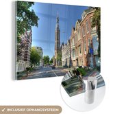 MuchoWow® Glasschilderij 90x60 cm - Schilderij acrylglas - Groningen - Kathedraal - Stad - Foto op glas - Schilderijen