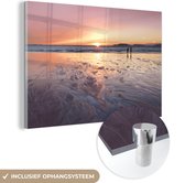 MuchoWow® Glasschilderij 30x20 cm - Schilderij acrylglas - Strand - Zon - Zee - Foto op glas - Schilderijen