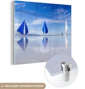 MuchoWow® Glasschilderij 90x90 cm - Schilderij acrylglas - Paraws bij het strand van Boracay - Foto op glas - Schilderijen