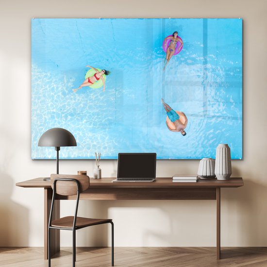 MuchoWow® Peinture sur Verre - Été - Water - Piscine - 180x120 cm - Peintures sur Verre Acrylique - Photo sur Glas