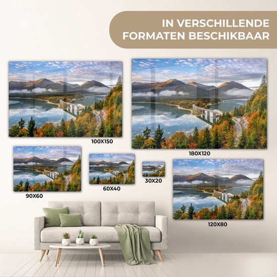 Peinture sur Verre - Alpes - Pont - Forêt - 60x40 cm - Peintures sur Verre Peintures - Photo sur Glas