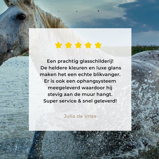 MuchoWow® Peinture sur verre 150x100 cm - Peinture sur verre acrylique - Cheval - Water - Goutte - Photo sur verre - Peintures