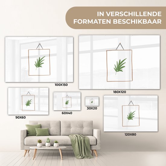 Peinture sur Verre - Plante - Cadre - Wit - Abstrait - 150x100 cm - Peintures sur Verre Peintures - Photo sur Glas