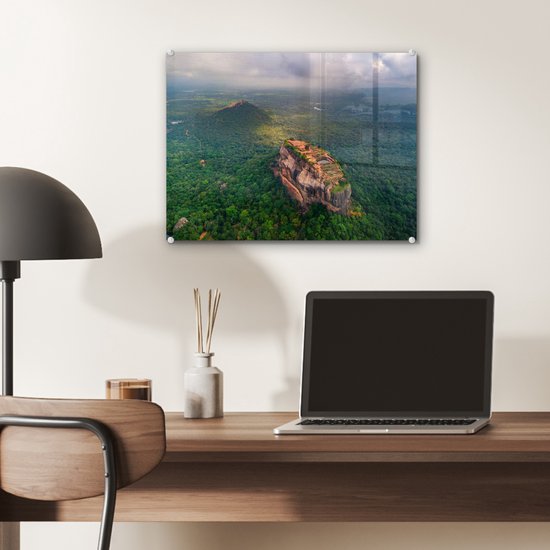 Peinture sur Verre - Vue sur le Rocher de Sigiriya au Sri Lanka - 40x30 cm - Peintures sur Verre Peintures - Photo sur Glas