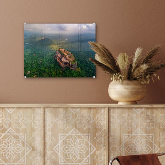 Peinture sur Verre - Vue sur le Rocher de Sigiriya au Sri Lanka - 40x30 cm - Peintures sur Verre Peintures - Photo sur Glas