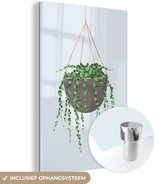 MuchoWow® Peinture sur verre 60x90 cm - Peinture sur verre acrylique - Plantes - Plante suspendue - Pastel - Photo sur verre - Peintures