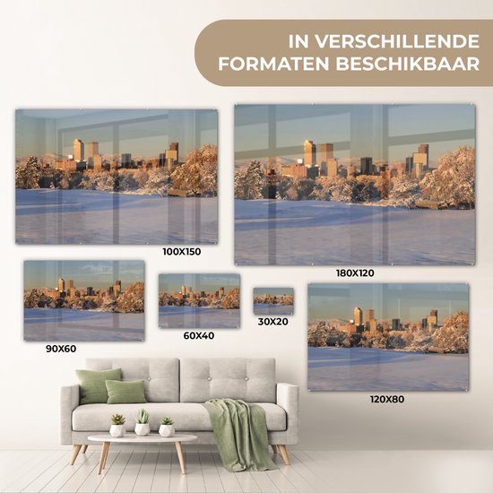Un Denver enneigé aux États-Unis Plexiglas 60x40 cm - Tirage photo sur Glas (décoration murale en plexiglas)
