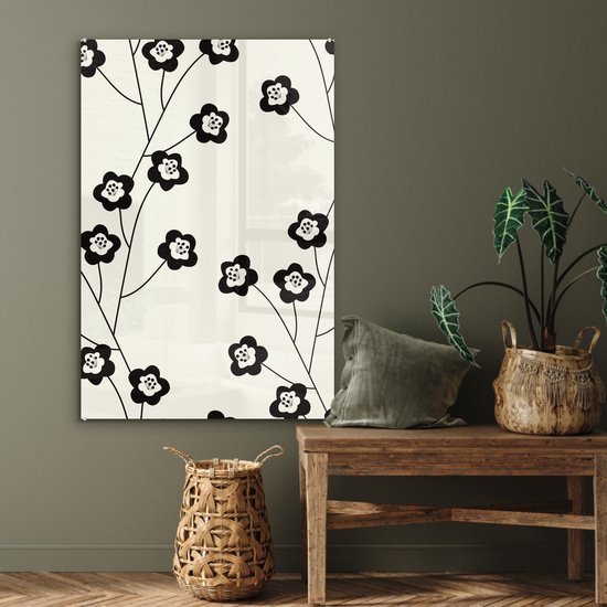 ® Glasschilderij 80x120 cm - Schilderij acrylglas - Natuur - Patronen - Boterbloem - Foto op glas - Muurdecoratie woonkamer - Wanddecoratie slaapkamer - Schilderijen