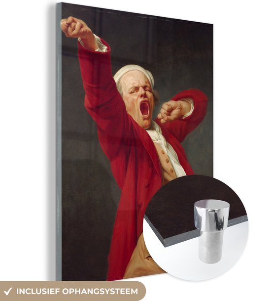 MuchoWow® Peinture sur verre 120x160 cm - Peinture sur verre acrylique - Bâillement - peinture de Joseph Ducreux - Photo sur verre - Peintures