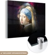 MuchoWow® Peinture sur verre 160x120 cm - Peinture sur verre acrylique - Fille à la boucle d'oreille en perle - Vermeer - Brouillard - Photo sur verre - Peintures
