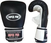 Super Pro Leather Bag Gloves Black White