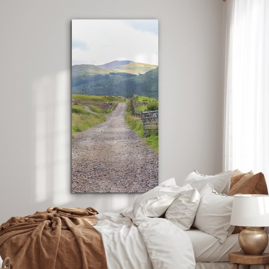 MuchoWow® Peinture sur verre 80x160 cm - Peinture sur verre acrylique - Route de campagne vers Ben Nevis en Écosse - Photo sur verre - Peintures