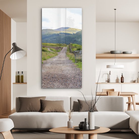 MuchoWow® Peinture sur verre 80x160 cm - Peinture sur verre acrylique - Route de campagne vers Ben Nevis en Écosse - Photo sur verre - Peintures