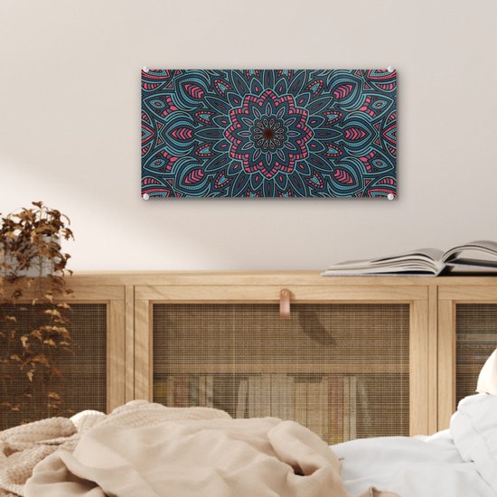 MuchoWow® Peinture sur Verre - Mandala avec Formes de la Nature - 40x20 cm - Peintures sur Verre Acrylique - Photo sur Glas