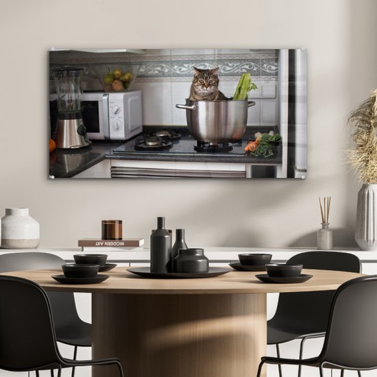 Peinture sur Verre - Chat - Pan - Cuisine - 80x40 cm - Peintures sur Verre Peintures - Photo sur Glas