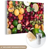 MuchoWow® Glasschilderij 120x80 cm - Schilderij acrylglas - Fruit - Kleuren - Zomer - Foto op glas - Schilderijen